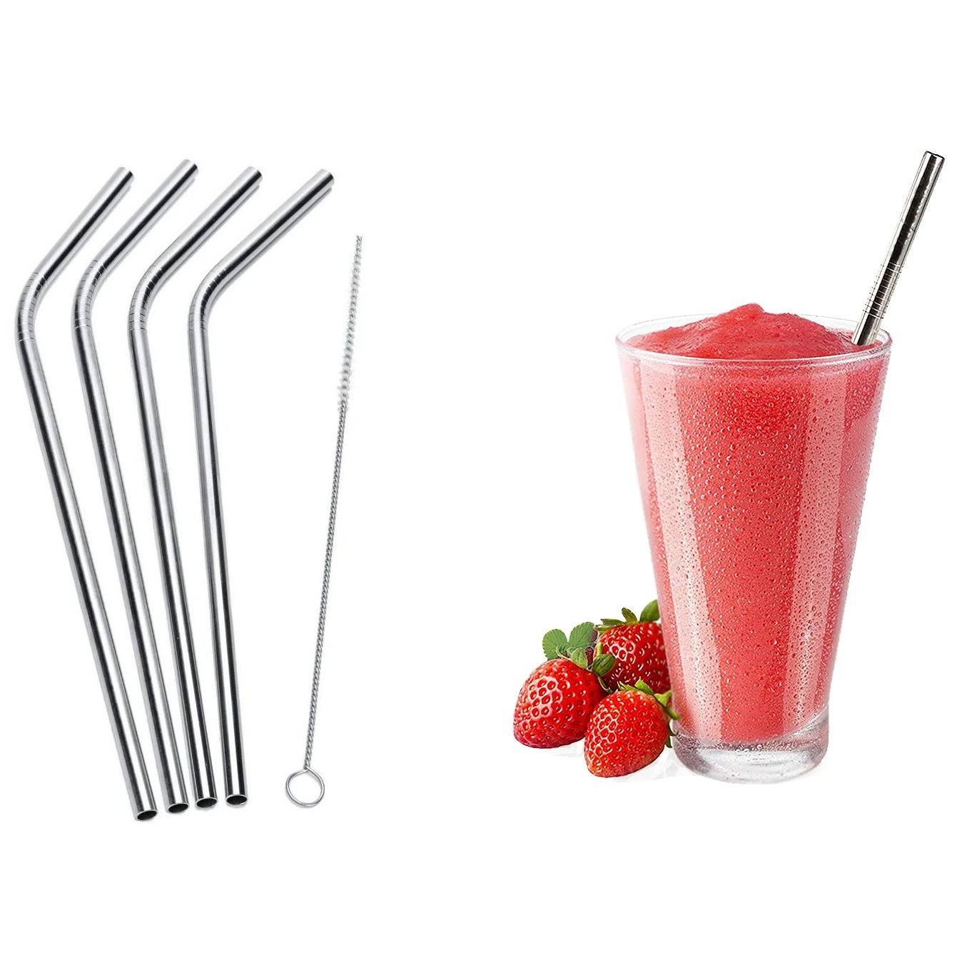 5-Pack: Stainless Steel Bend Or Straight Drinking Straws __stock:350 Kitchen & Dining refund_fee:800