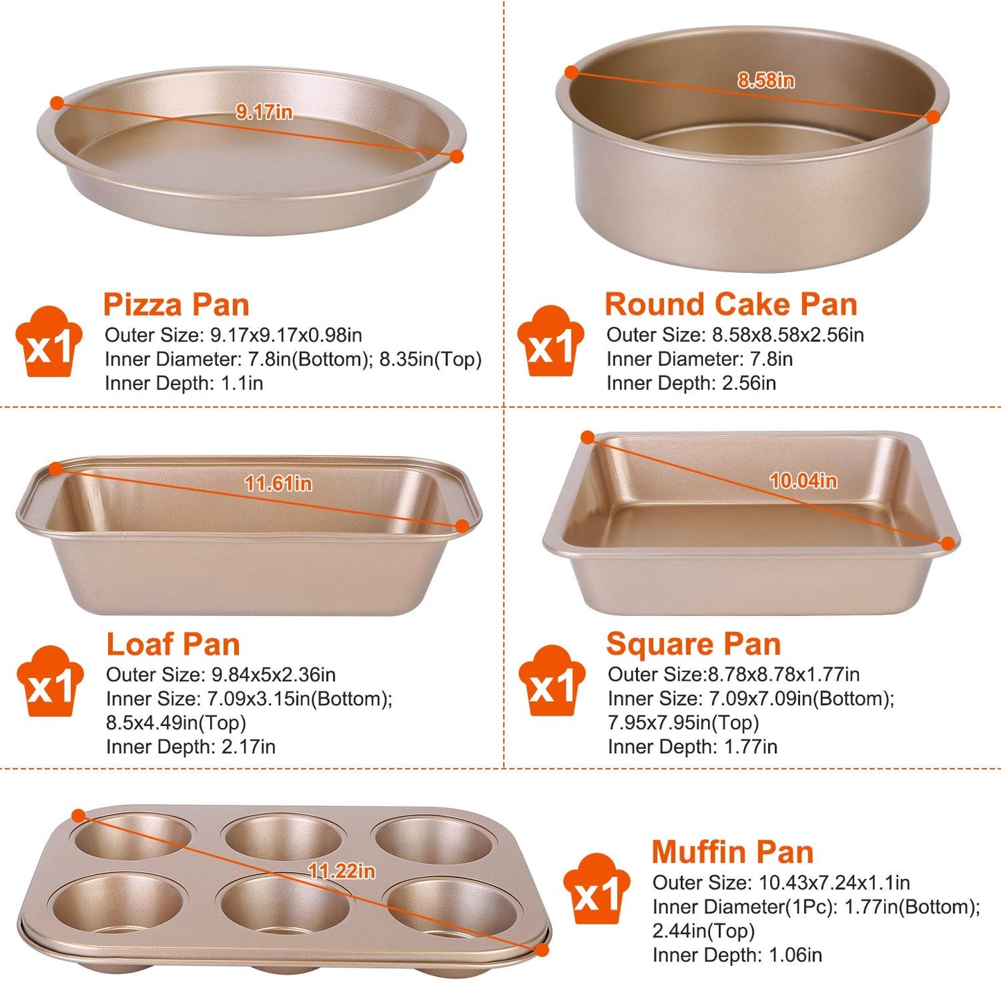 5-Piece: Nonstick Bakeware Set __stock:50 Kitchen & Dining Low stock refund_fee:1800