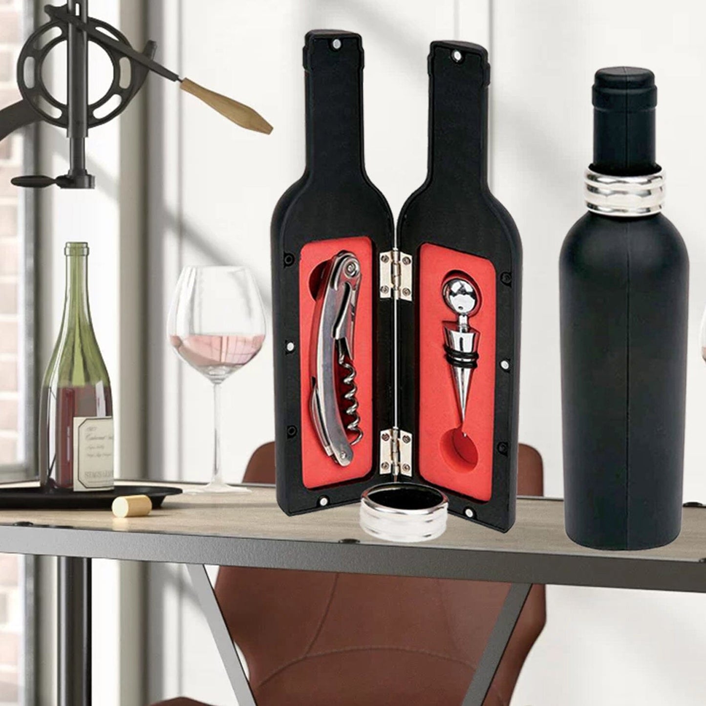 5-Piece: Wine Opener Set with Bottle-Shaped Case __stock:150 Kitchen & Dining refund_fee:1200