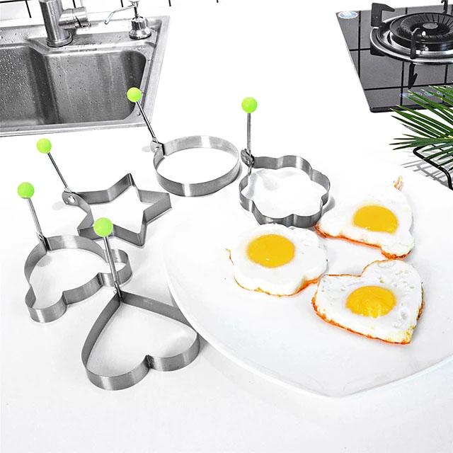 5-Pieces Set: Fried Egg Mold Pancake Rings Shaped Kitchen & Dining refund_fee:800