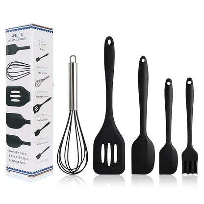 5-Pieces: Silicone Cooking Utensils Sets Black __stock:200 Kitchen & Dining refund_fee:800