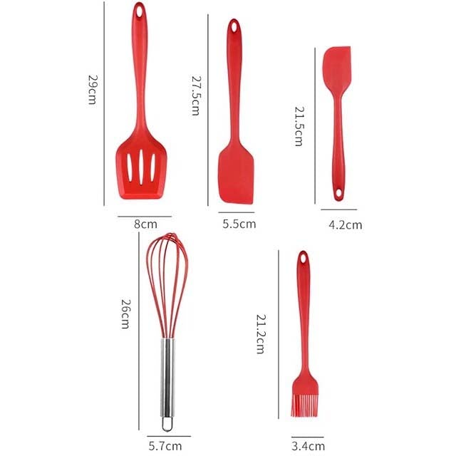 5-Pieces: Silicone Cooking Utensils Sets __stock:200 Kitchen & Dining refund_fee:800