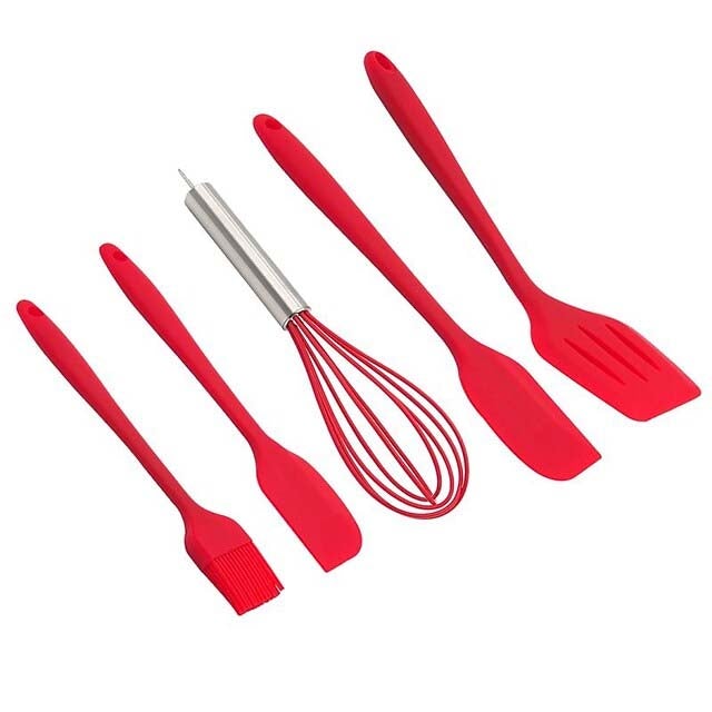 5-Pieces: Silicone Cooking Utensils Sets __stock:200 Kitchen & Dining refund_fee:800