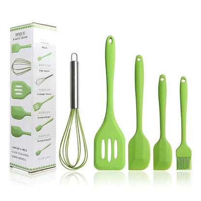 5-Pieces: Silicone Cooking Utensils Sets Green __stock:200 Kitchen & Dining refund_fee:800