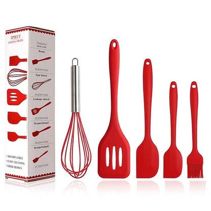 5-Pieces: Silicone Cooking Utensils Sets Red __stock:200 Kitchen & Dining refund_fee:800