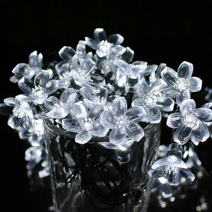 50 LED Fairy Flower Blossom Solar String Lights __stock:500 refund_fee:800 String & Fairy Lights Warranty