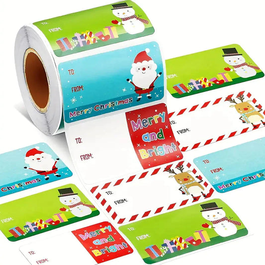 500-Pieces/Roll: Self Adhesive Tags Christmas Tags __stock:200 Holiday Decor & Apparel refund_fee:800