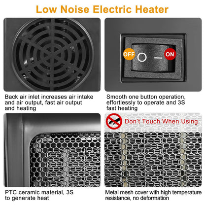 500W Ceramic Portable Electric Heater __stock:50 Household Appliances refund_fee:1200 Warranty