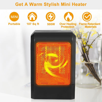 500W Ceramic Portable Electric Heater __stock:50 Household Appliances refund_fee:1200 Warranty