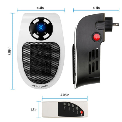 500W Portable Heater Fan Wall Outlet with Remote Control __stock:50 Household Appliances refund_fee:1200 Warranty