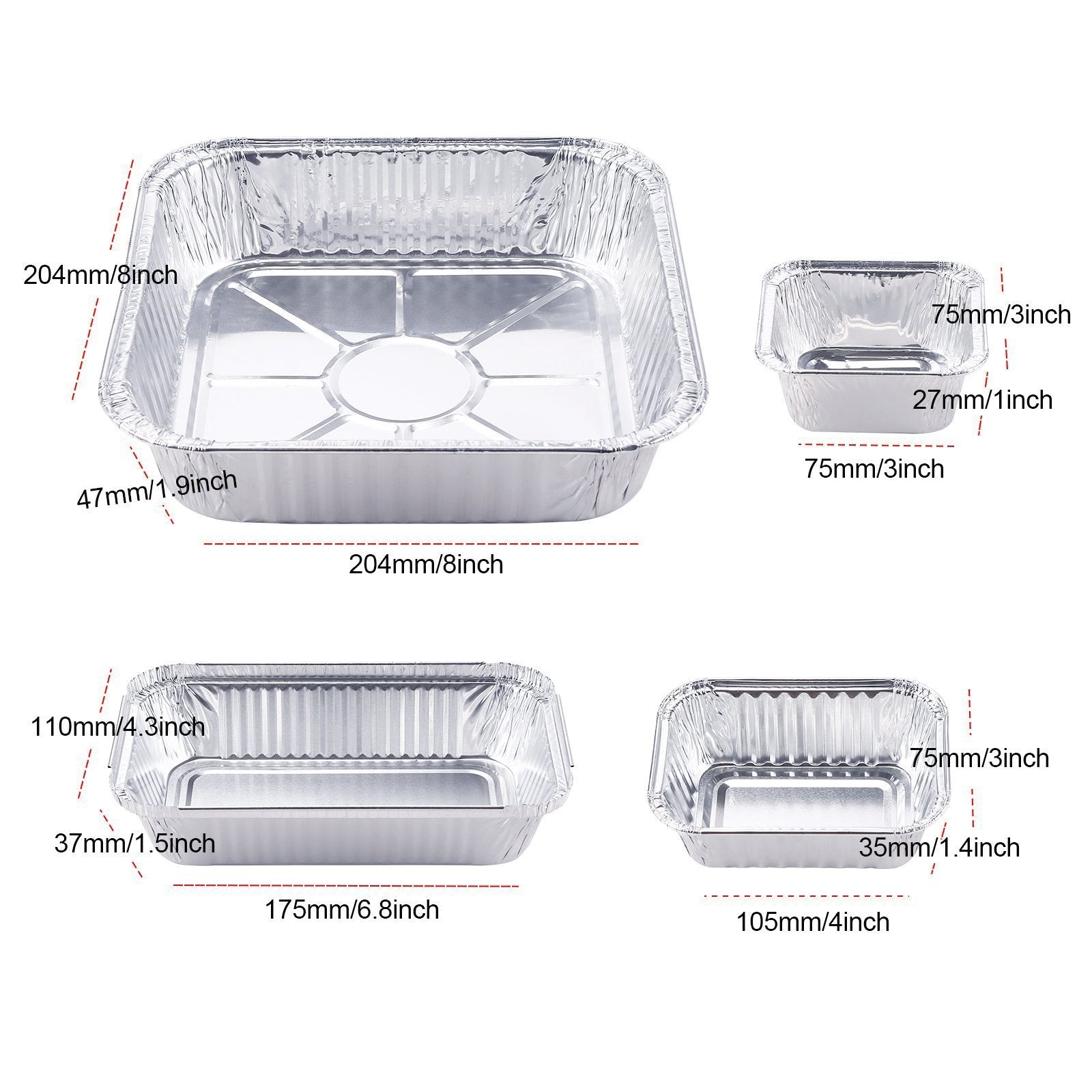 51-Packs: IMAGE 4 Size Aluminum Loaf Pans Disposable Premium Heavy-Duty Tin Foil __stock:50 Kitchen & Dining Low stock refund_fee:1200