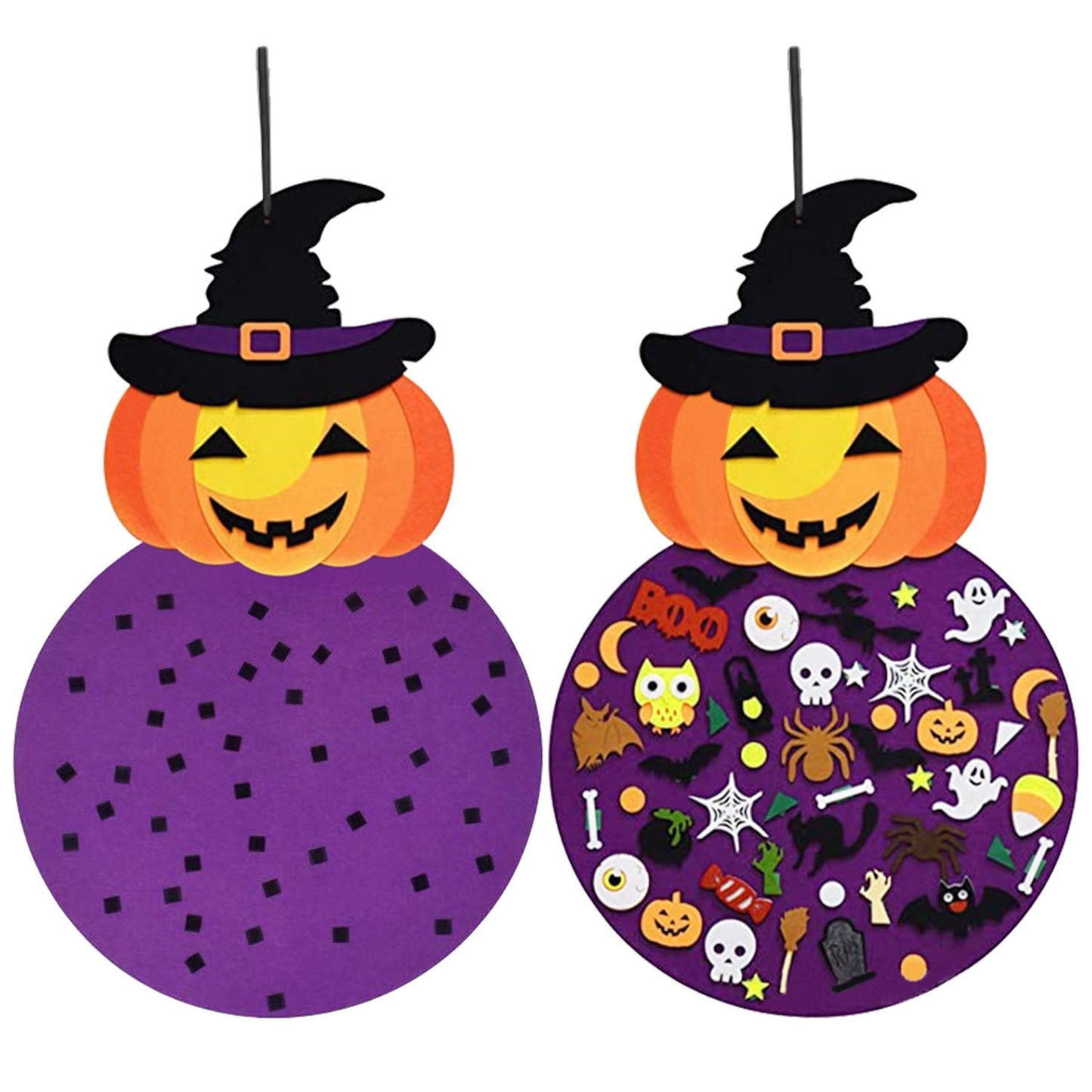 51-Pieces: Felt Pumpkin Witch Hanging Décor __stock:100 Holiday Decor & Apparel refund_fee:1200