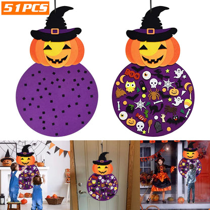 51-Pieces: Felt Pumpkin Witch Hanging Décor __stock:100 Holiday Decor & Apparel refund_fee:1200