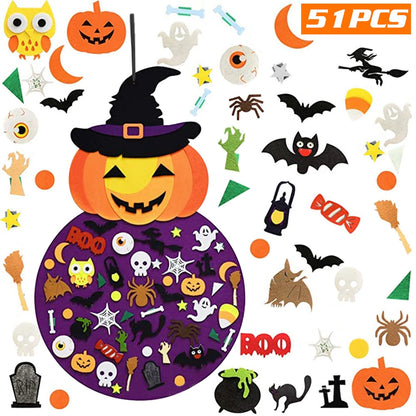 51-Pieces: Felt Pumpkin Witch Hanging Décor __stock:100 Holiday Decor & Apparel refund_fee:1200