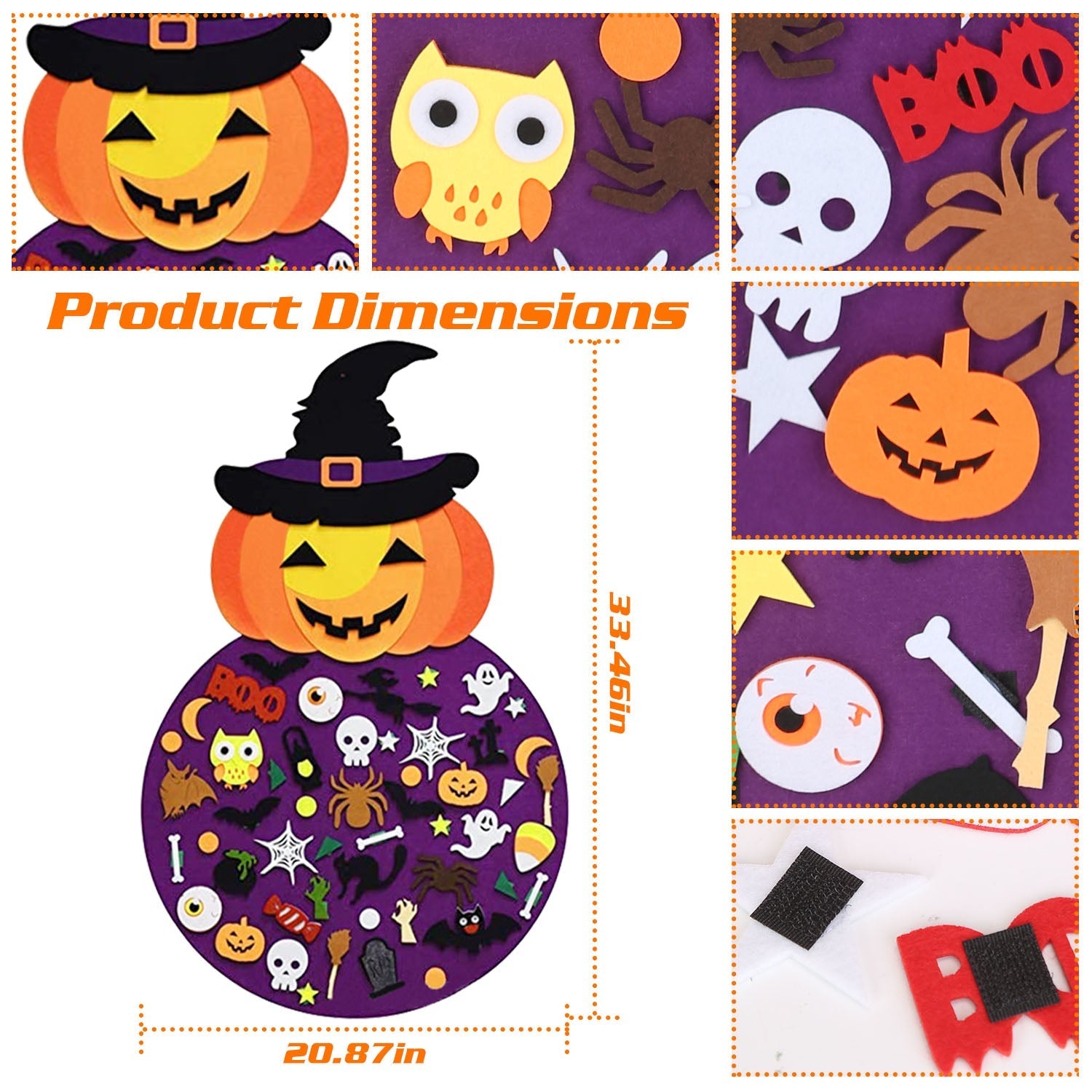 51-Pieces: Felt Pumpkin Witch Hanging Décor __stock:100 Holiday Decor & Apparel refund_fee:1200