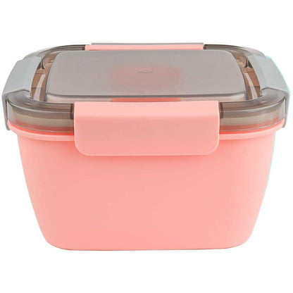 51oz Salad Bowl with Removable 3-Compartment Bento-Style Tray Pink __stock:200 Kitchen & Dining refund_fee:800