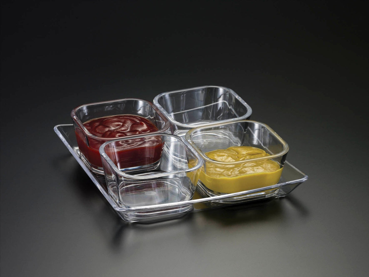 4-Pc Square Bowl W/ Tray & Spoon (Set) Featured