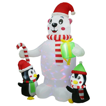 5.9Ft Christmas Inflatable Polar Bear and Penguin Blow Up Yard Outdoor Decoration with LED __stock:50 Holiday Decor & Apparel refund_fee:2200 Warranty