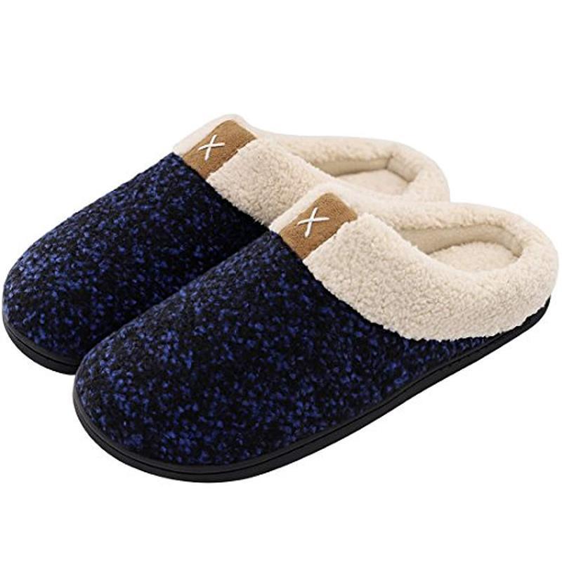 Women's Cozy Memory Foam Slippers blue Bedding slippers