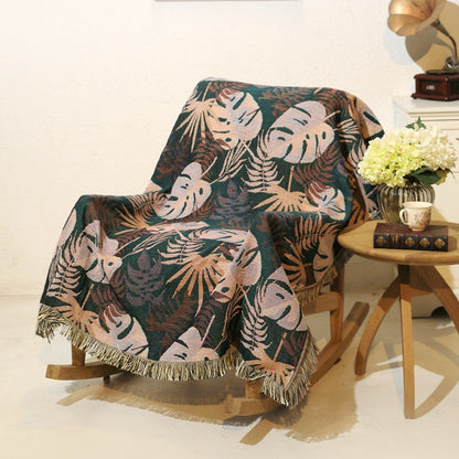 Tropical Monstera Leaf Throw Blankets & Throws