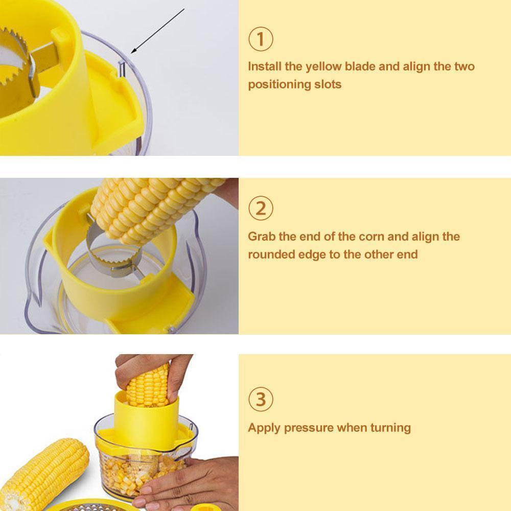 Cob Corn Stripper With Built-In Measuring Cup And Grater kitchen Kitchen & Dining