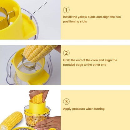 Cob Corn Stripper With Built-In Measuring Cup And Grater kitchen Kitchen & Dining