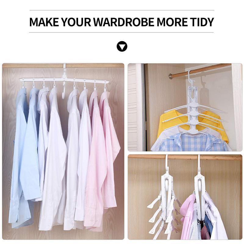 8 In 1 Multifunctional Folding Hanger For Space Saving Closet & Storage storage