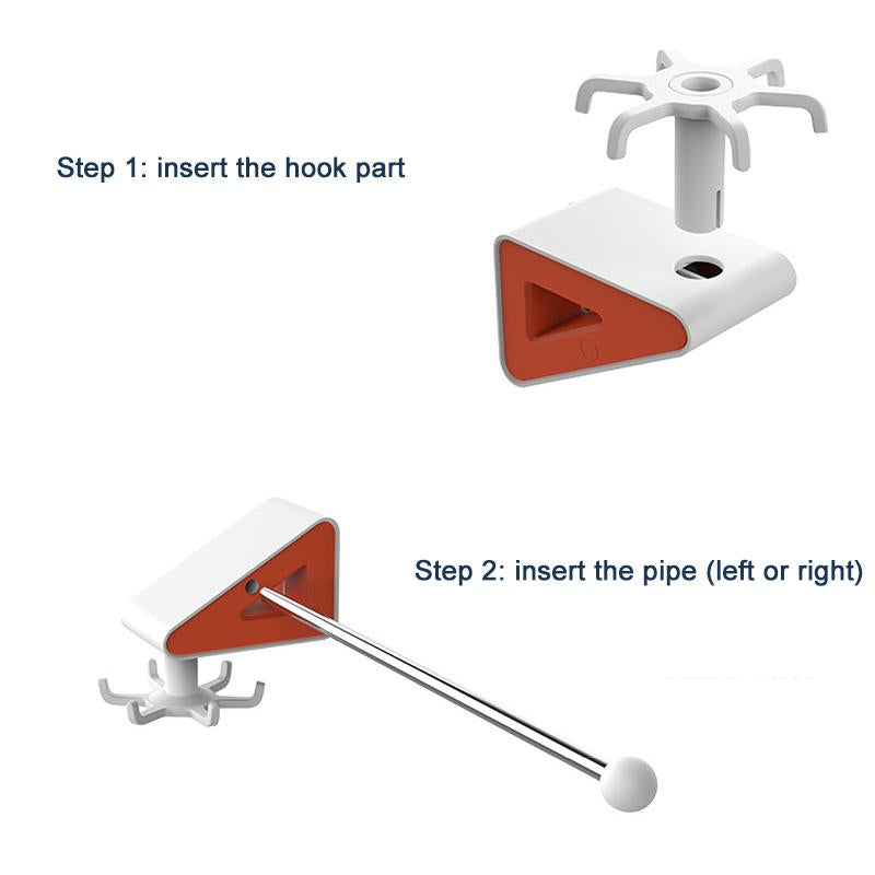 Seamless Rotating Hook With Steel Pipe Closet & Storage storage