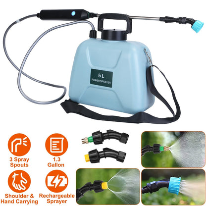 5L/1/3 Gallon Electric Plant Sprayer Telescopic Rechargeable with 3 Spray Sprouts __stock:50 Garden & Patio refund_fee:1800 Warranty