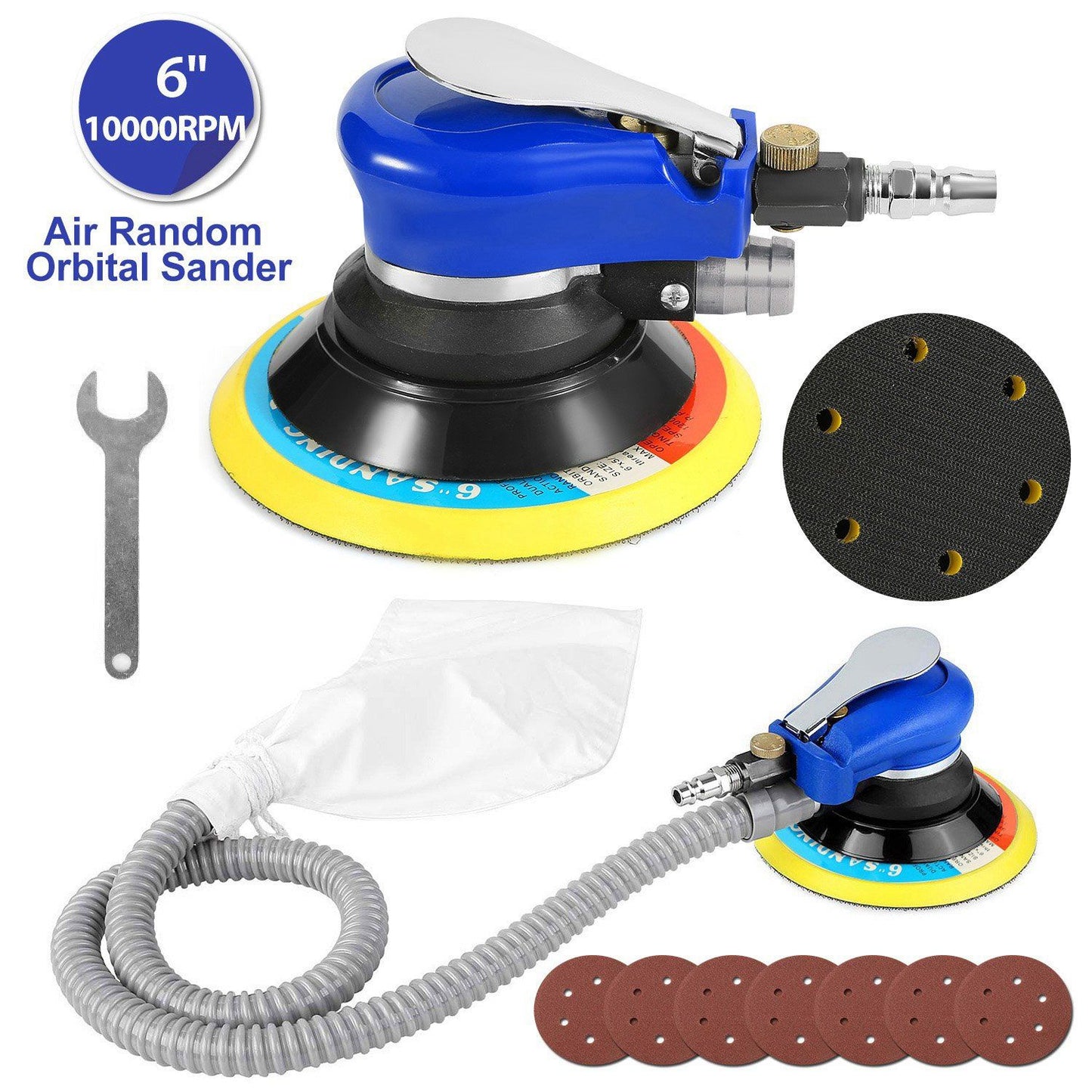 6" Air Random Orbital Sander Pneumatic Home Improvement refund_fee:1800