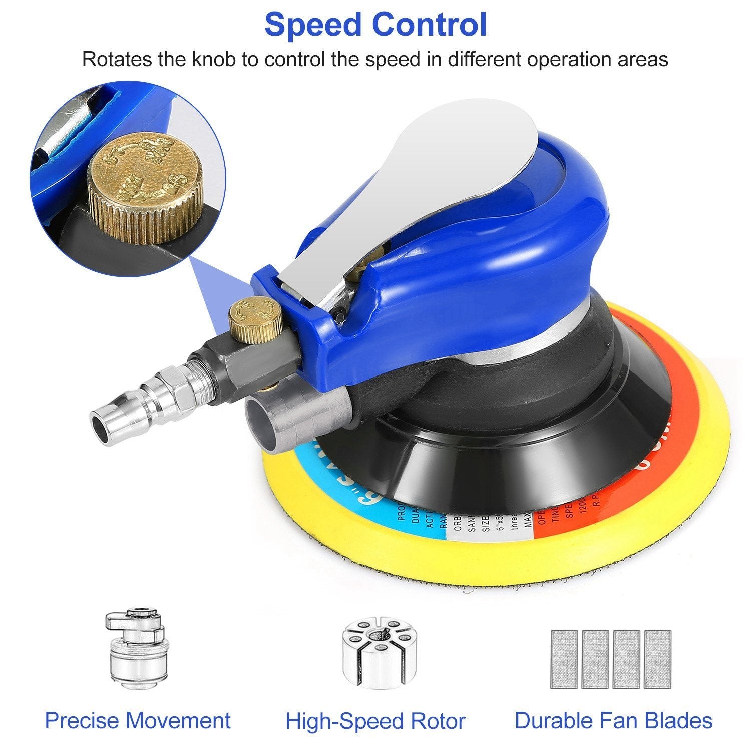 6" Air Random Orbital Sander Pneumatic Home Improvement refund_fee:1800