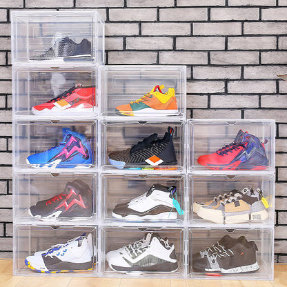 6-Pack: Collapsible Shoe Box Stackable Shoe Storage Bin with Magnetic Door __stock:50 Closet & Storage refund_fee:2200