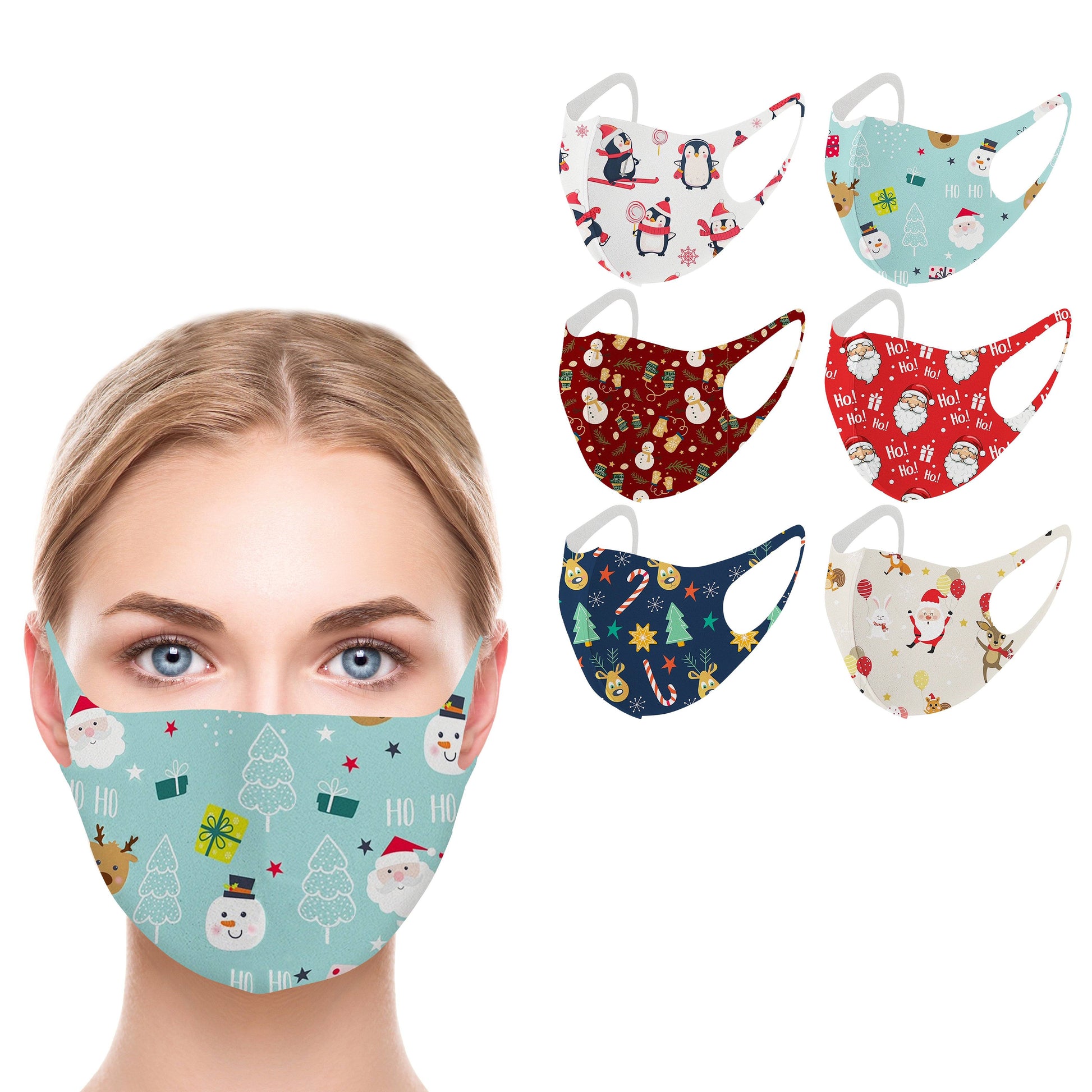 6-Pack: Reusable Holiday-Themed Face Masks Set 3 __stock:500 Holiday Holiday Decor & Apparel refund_fee:800