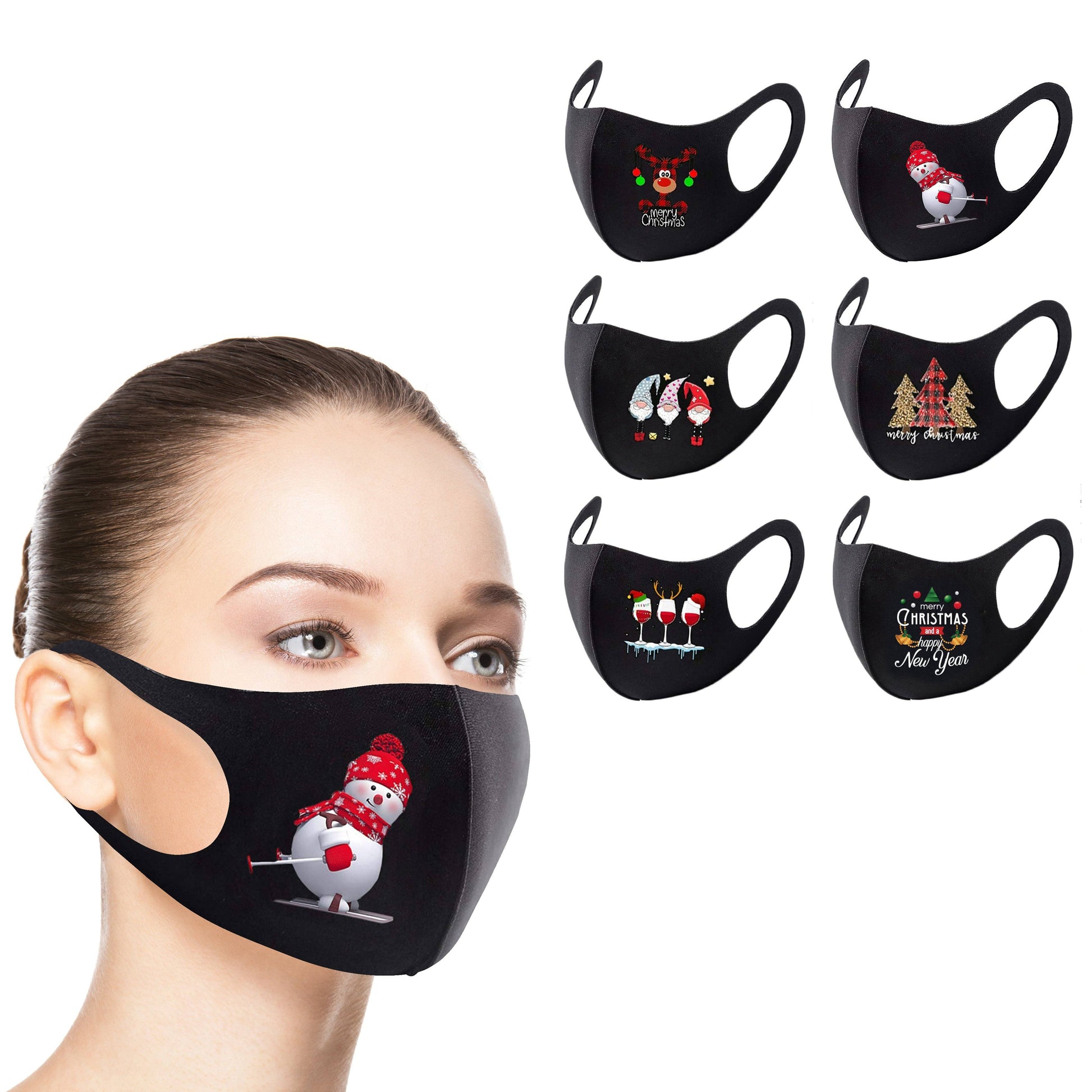 6-Pack: Reusable Holiday-Themed Face Masks Set 4 __stock:500 Holiday Holiday Decor & Apparel refund_fee:800