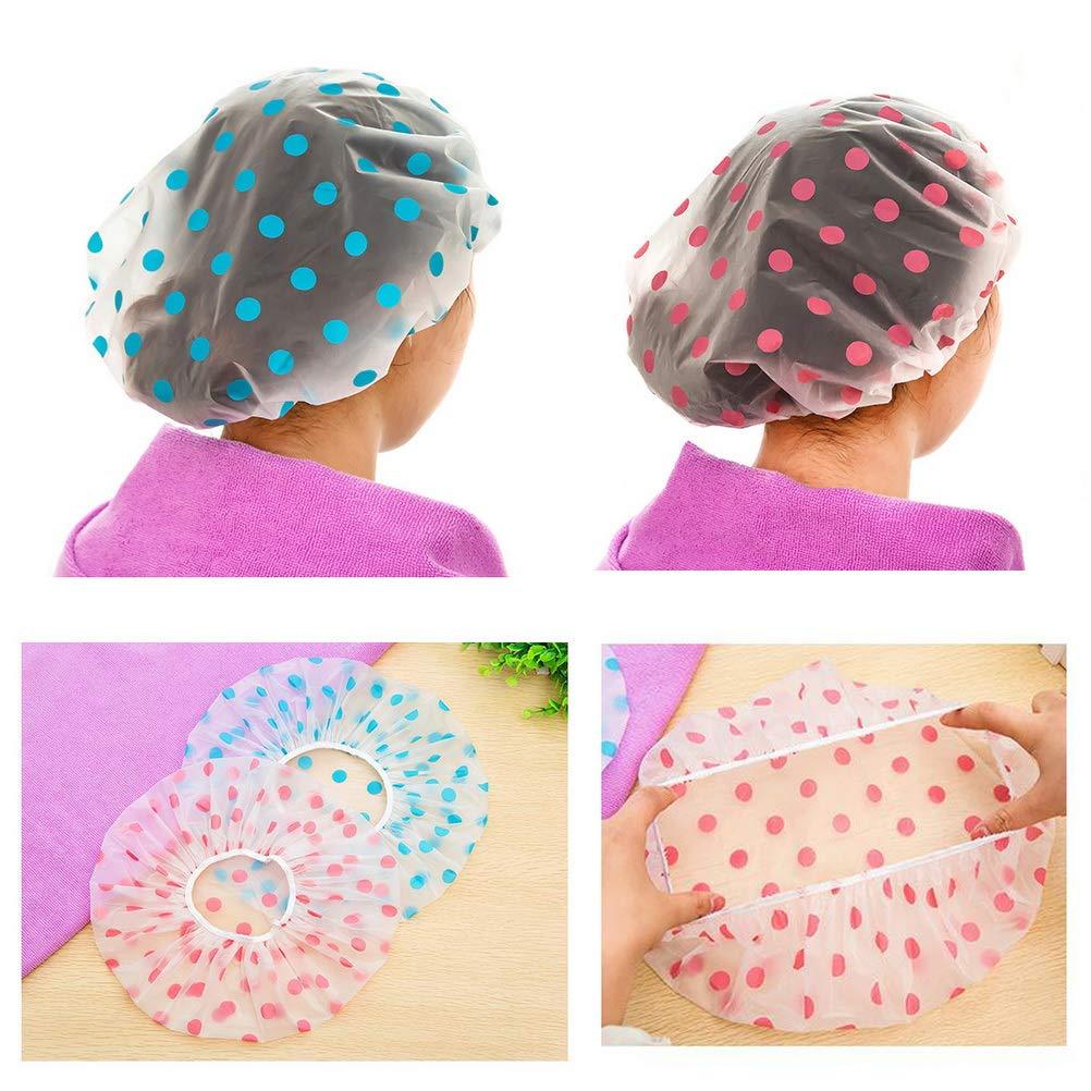 6-Pack: Reusable Shower Caps Elastic Band Bath Hair Hat Bath refund_fee:800