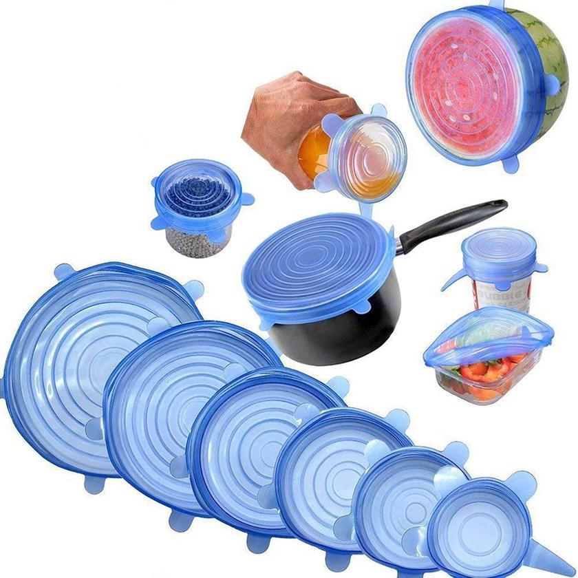 6-Pack: Reusable Silicone Stretch Lids Kitchen & Dining refund_fee:800