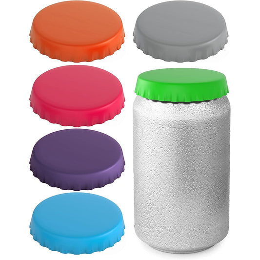 6-Pack: Silicone Can Lids Fits Standard Soda Cans Assorted __stock:200 Kitchen & Dining refund_fee:800