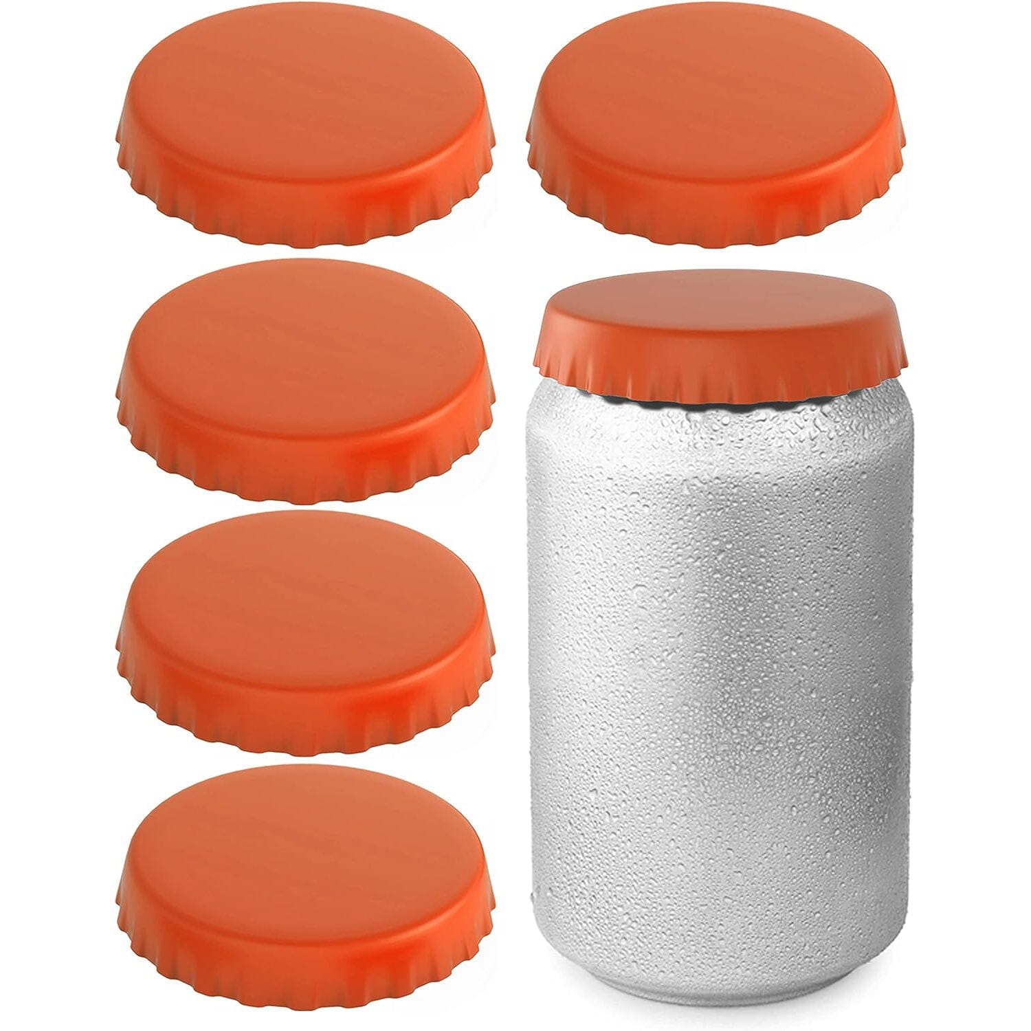 6-Pack: Silicone Can Lids Fits Standard Soda Cans Orange __stock:200 Kitchen & Dining refund_fee:800