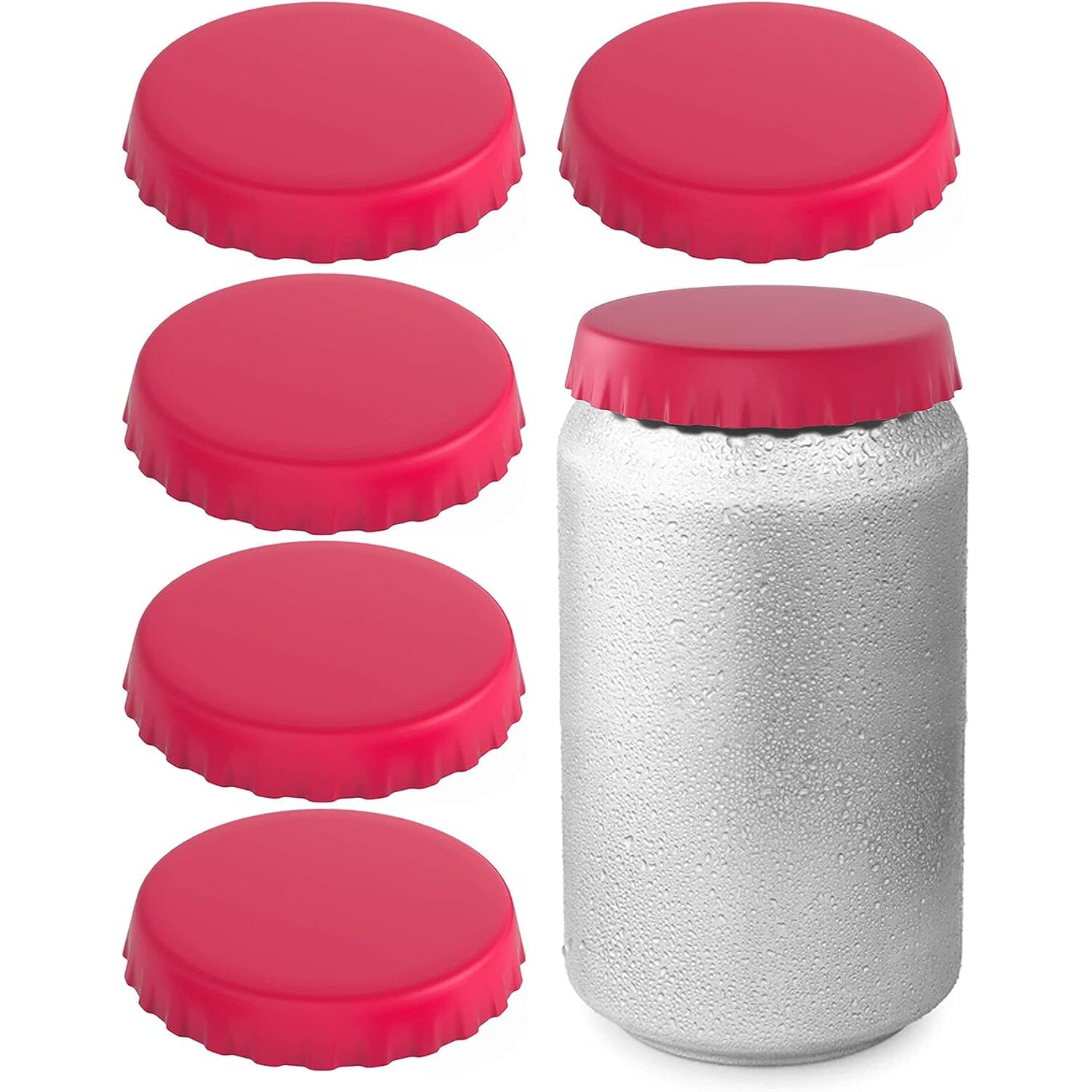 6-Pack: Silicone Can Lids Fits Standard Soda Cans Pink __stock:200 Kitchen & Dining refund_fee:800