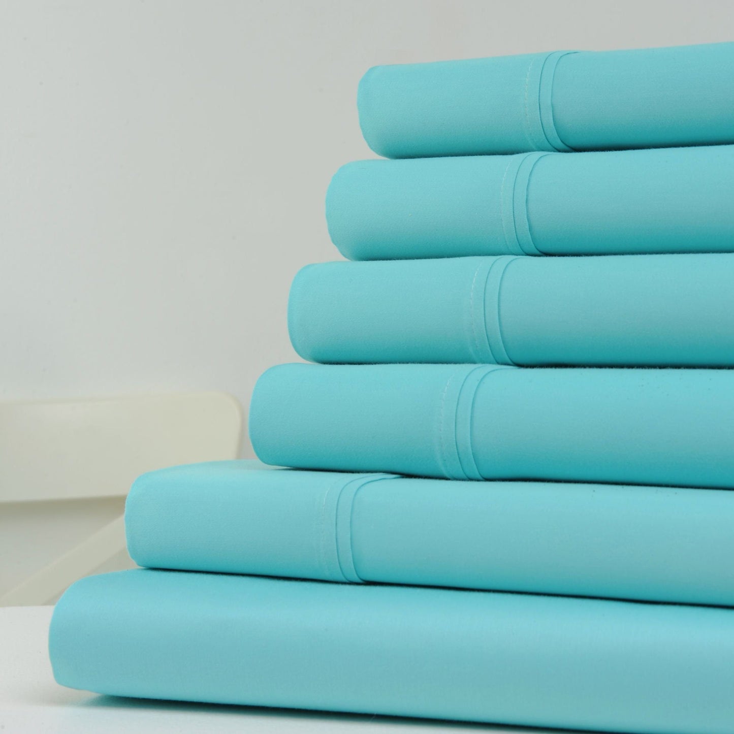 6-Piece: 1200 Thread Count Cotton Sheets Aqua __label2:BOGO 30% OFF __stock:100 Bedding refund_fee:1800