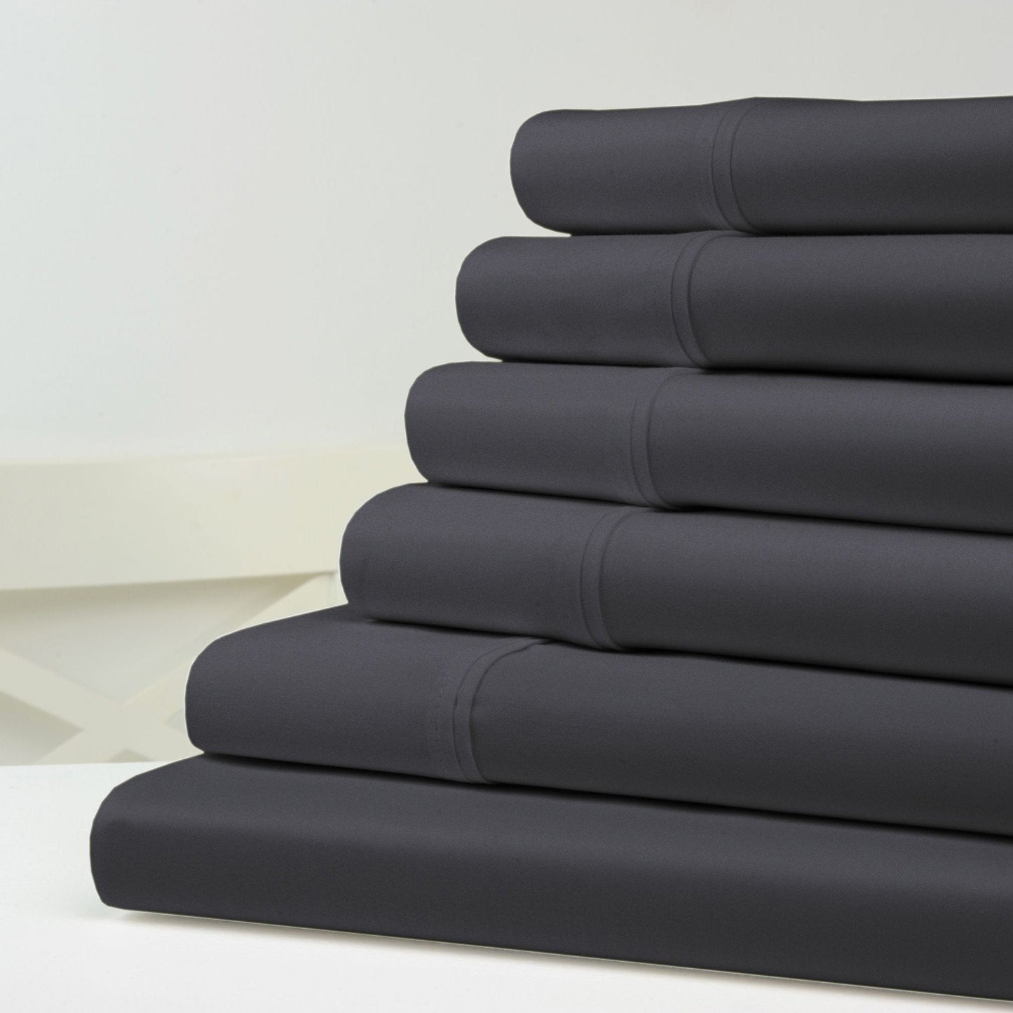 6-Piece: 1200 Thread Count Cotton Sheets Charcoal __label2:BOGO 30% OFF __stock:100 Bedding refund_fee:1800