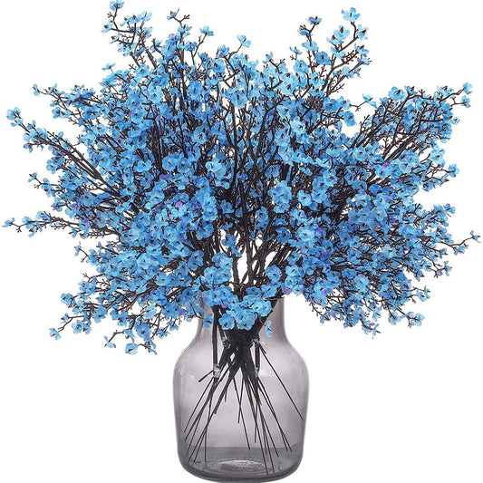 6-Piece: Baby's Breath Artificial Gypsophila Bouquet Blue __stock:100 Furniture and Décor refund_fee:800