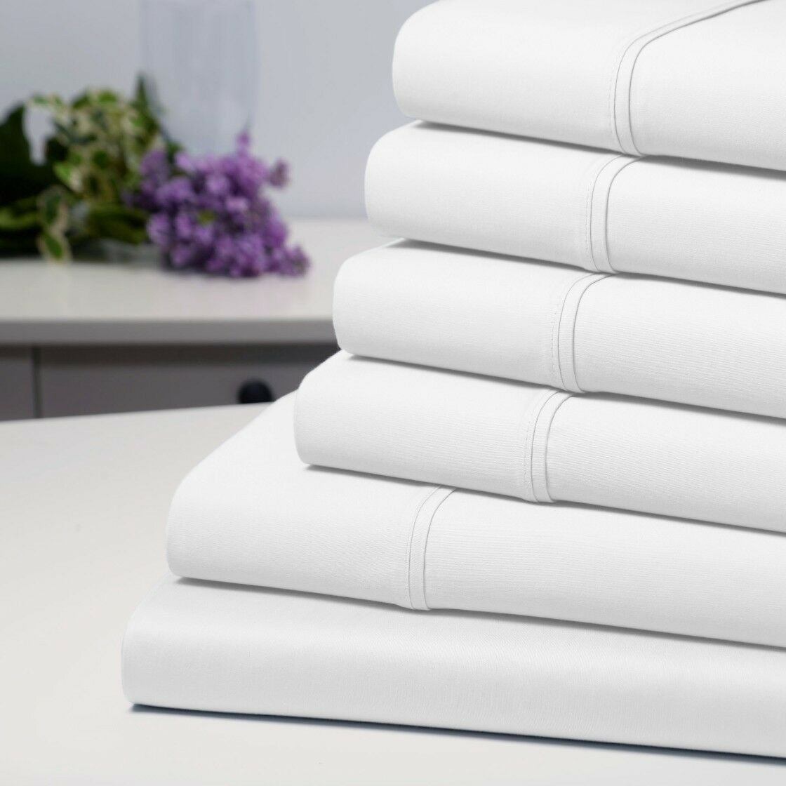 6-Piece: Bamboo 1800 Count Extra Soft Luxury Sheet Set White __label2:BOGO 30% OFF __stock:200 Bedding refund_fee:1200