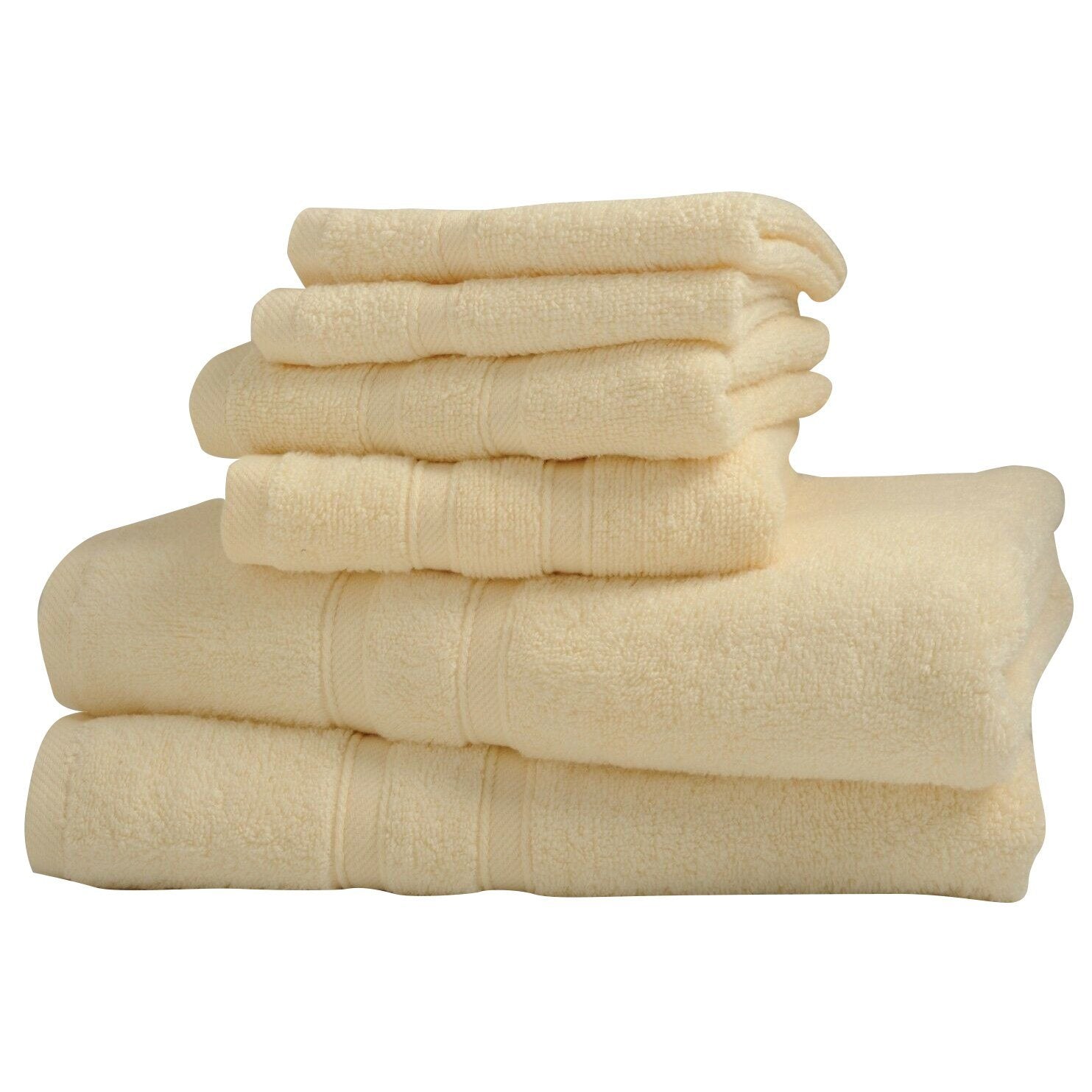 6-Piece: Bibb Home Zero Twist Egyptian Cotton Towel Set Ivory Bath refund_fee:1200