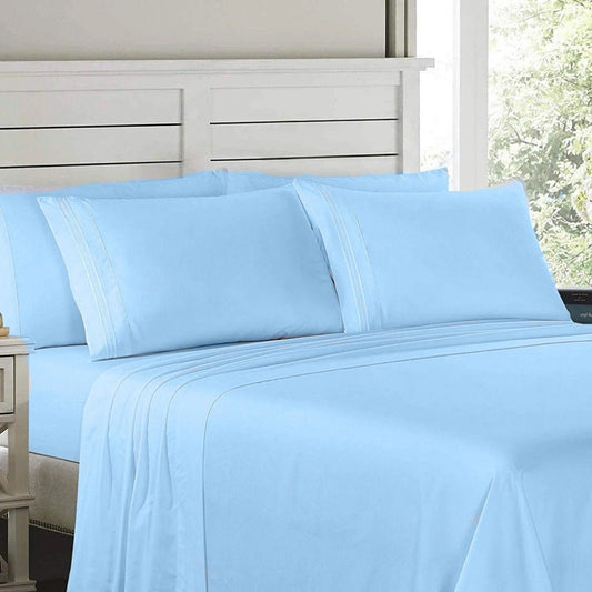 6-Piece: Lux Decor Collection 1800 Series Sheets Set Blue __label2:BOGO 30% OFF __stock:50 Bedding refund_fee:1200