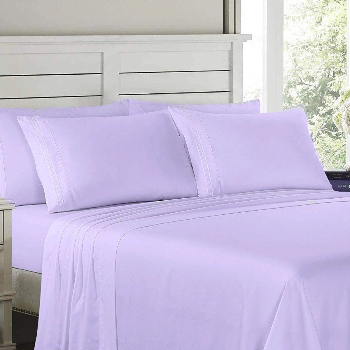 6-Piece: Lux Decor Collection 1800 Series Sheets Set Lavender __label2:BOGO 30% OFF __stock:50 Bedding refund_fee:1200