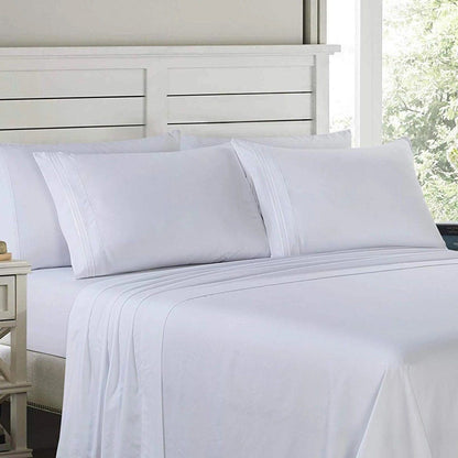 6-Piece: Lux Decor Collection 1800 Series Sheets Set White __label2:BOGO 30% OFF __stock:50 Bedding refund_fee:1200