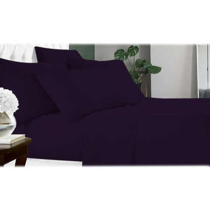 6-Piece: Luxury Home Cool Bamboo-Fiber Sheet Set Eggplant __label2:BOGO 30% OFF __stock:200 Bedding refund_fee:1200