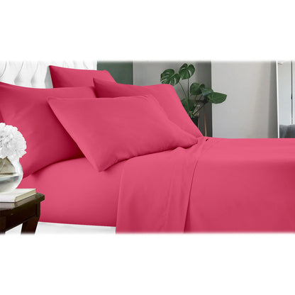 6-Piece: Luxury Home Cool Bamboo-Fiber Sheet Set Hot Pink __label2:BOGO 30% OFF __stock:200 Bedding refund_fee:1200