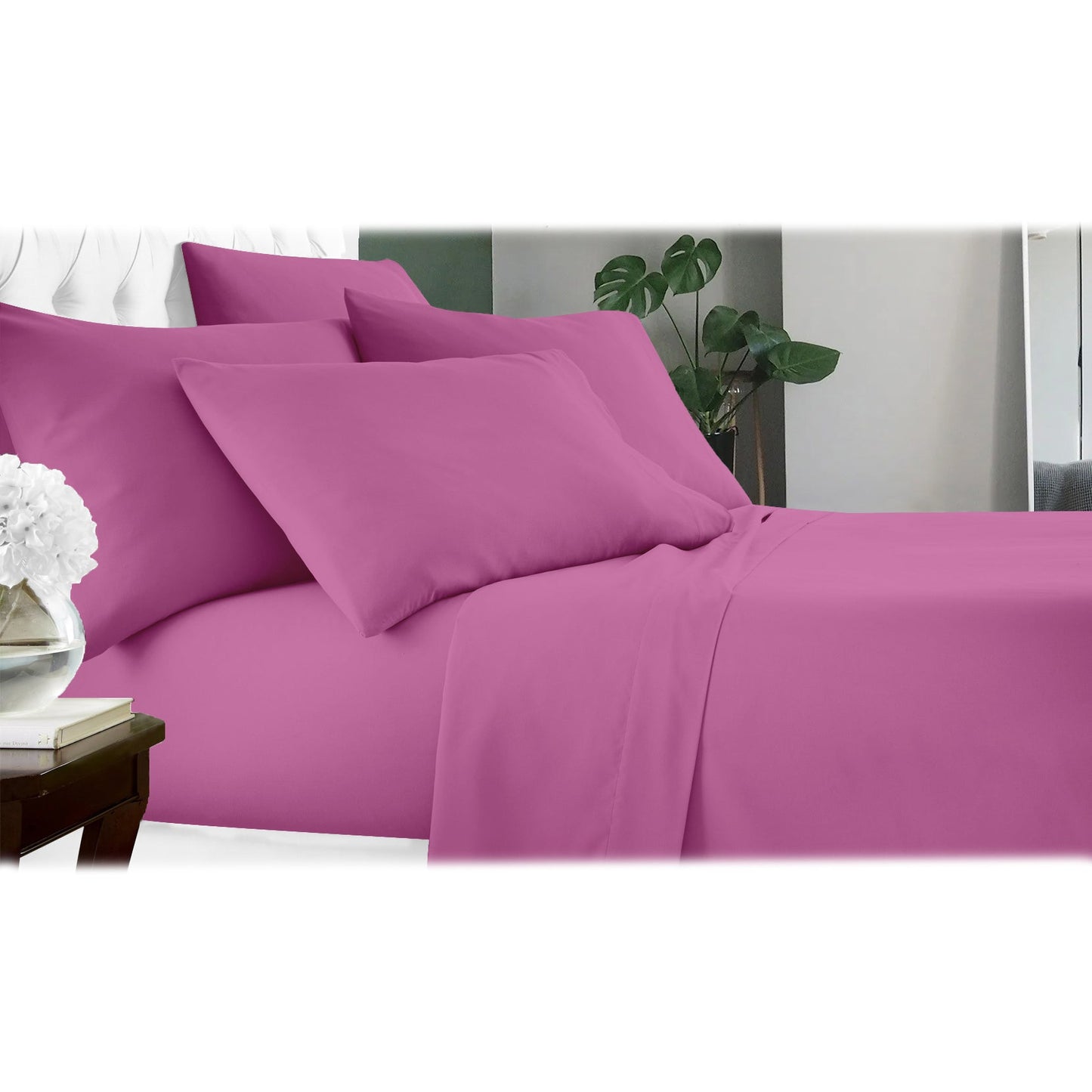 6-Piece: Luxury Home Cool Bamboo-Fiber Sheet Set Light Pink __label2:BOGO 30% OFF __stock:200 Bedding refund_fee:1200